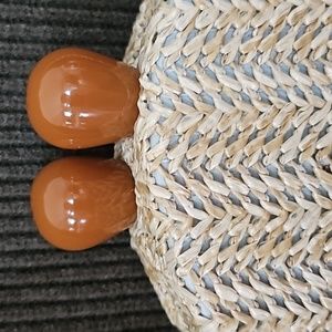 Tweed Crossbody Purse with strong magnetic closure. Bakelite Snap